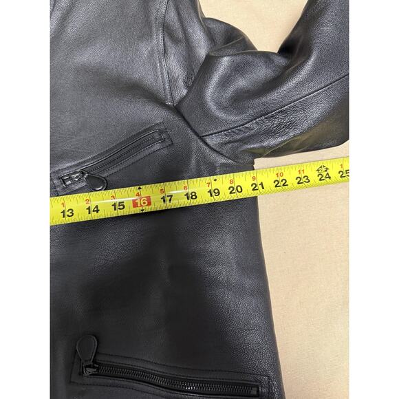 Alexander Wang Jacket Mens Medium Black Leather Asymmetric Knit Cuffs 603417F11 - Picture 11 of 16